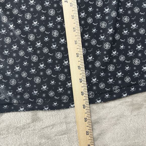 G/Fore G4 Golf Shirt Performance Polo Sketch Skull & Tees Print Black Men's L - Picture 6 of 9